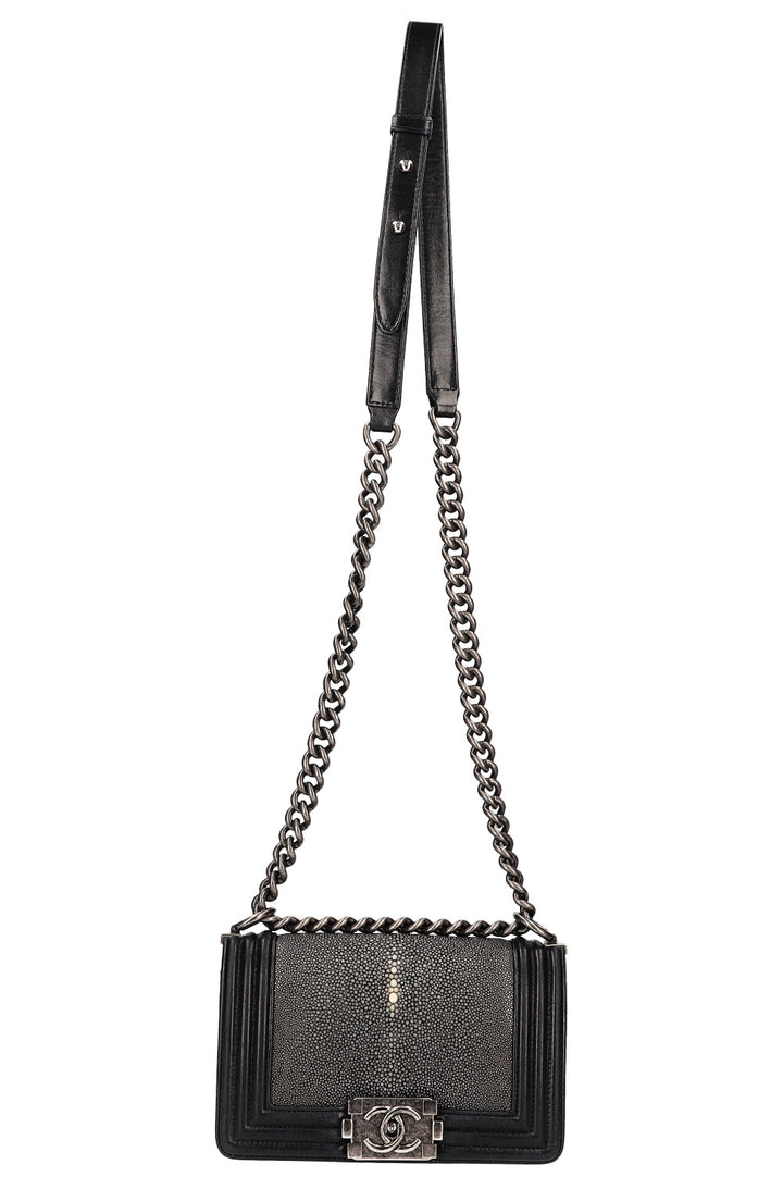 CHANEL Small Boy Bag Stingray Black