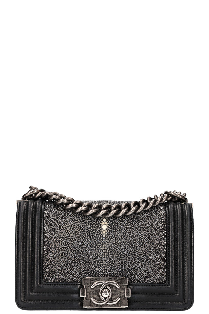CHANEL Small Boy Bag Stingray Black