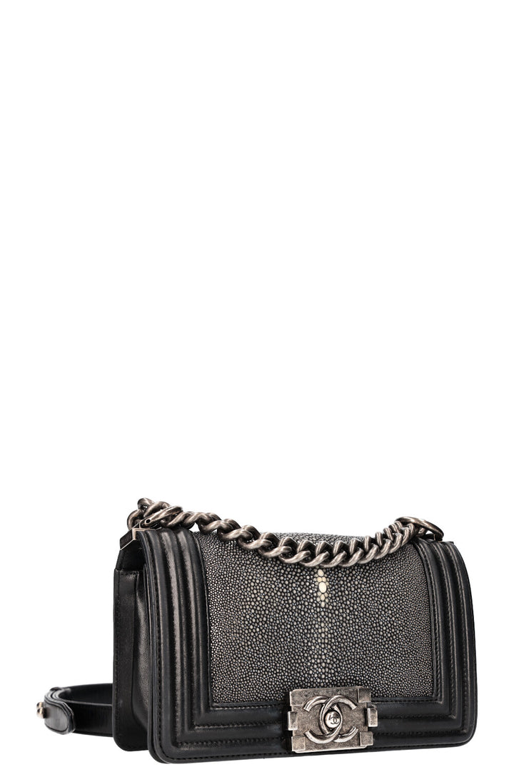 CHANEL Small Boy Bag Stingray Black