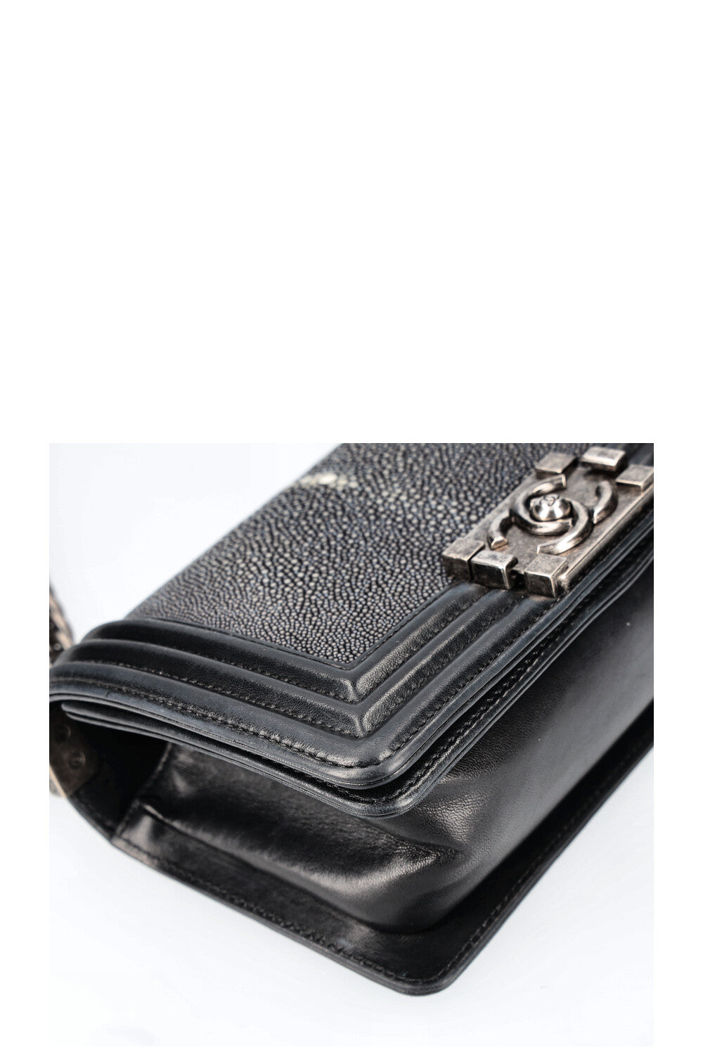 CHANEL Small Boy Bag Stingray Black