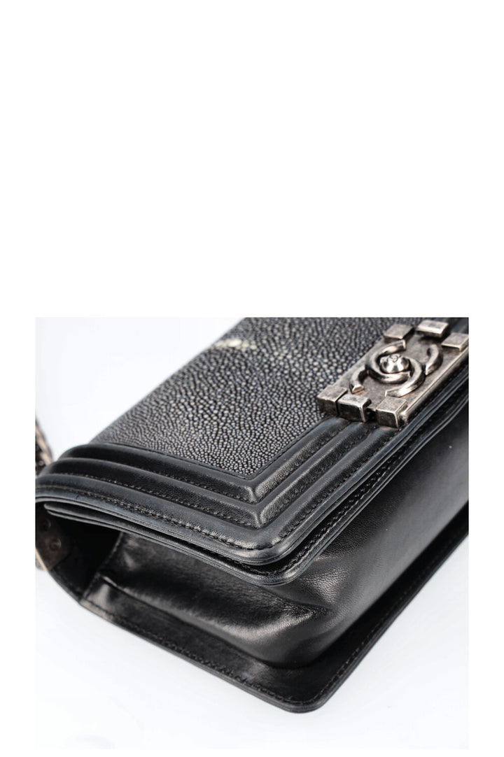 CHANEL Small Boy Bag Stingray Black