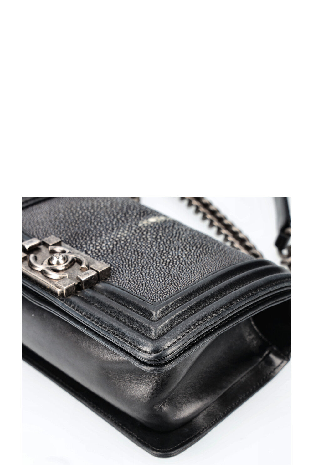 CHANEL Small Boy Bag Stingray Black