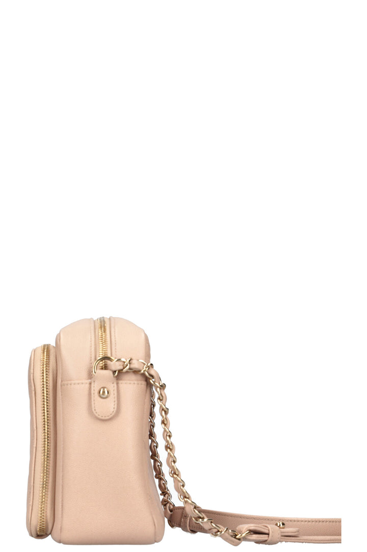 CHANEL Business Affinity Camera Case Bag Quilted Caviar Powder