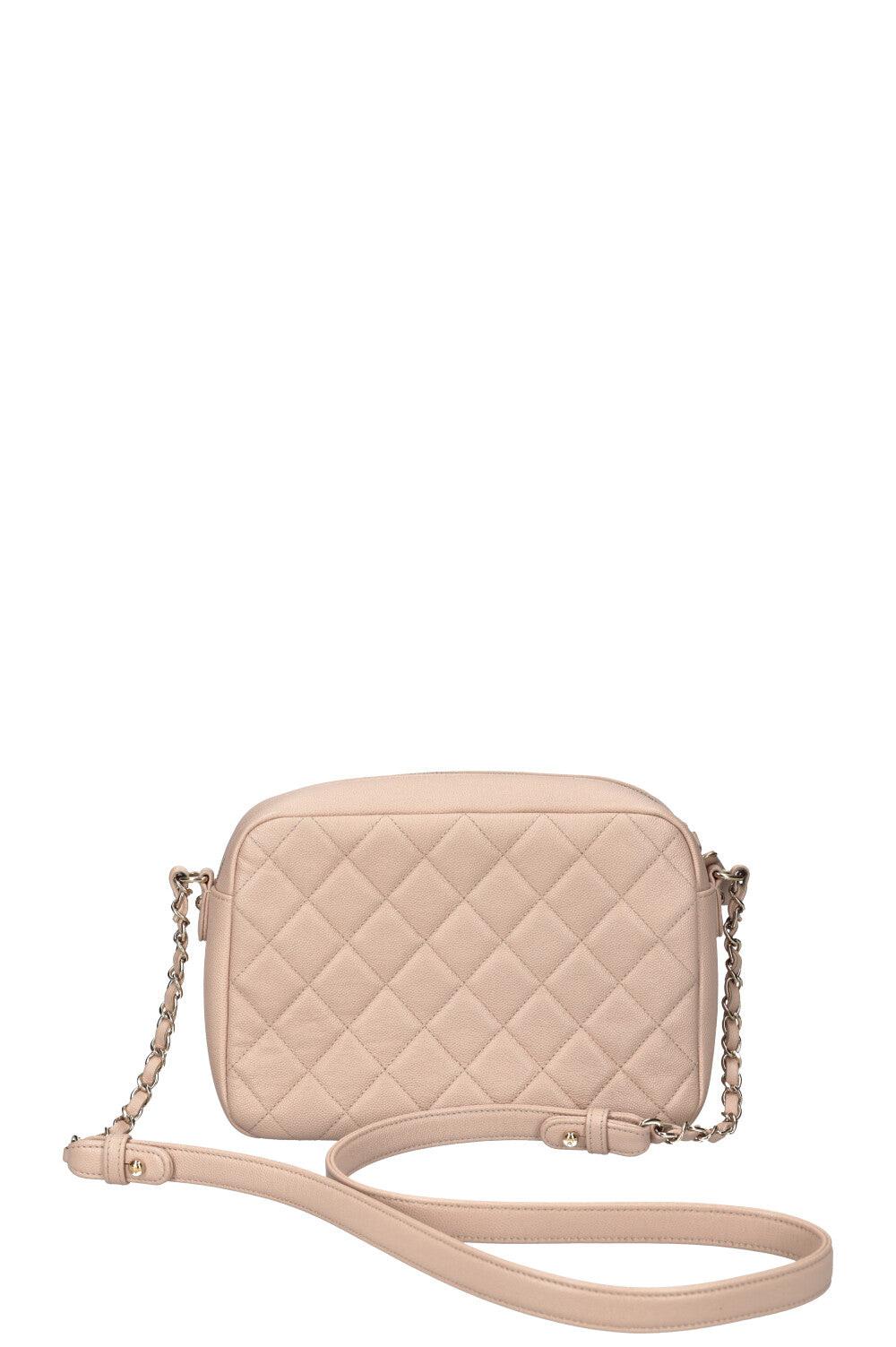 CHANEL Business Affinity Camera Case Bag Quilted Caviar Powder