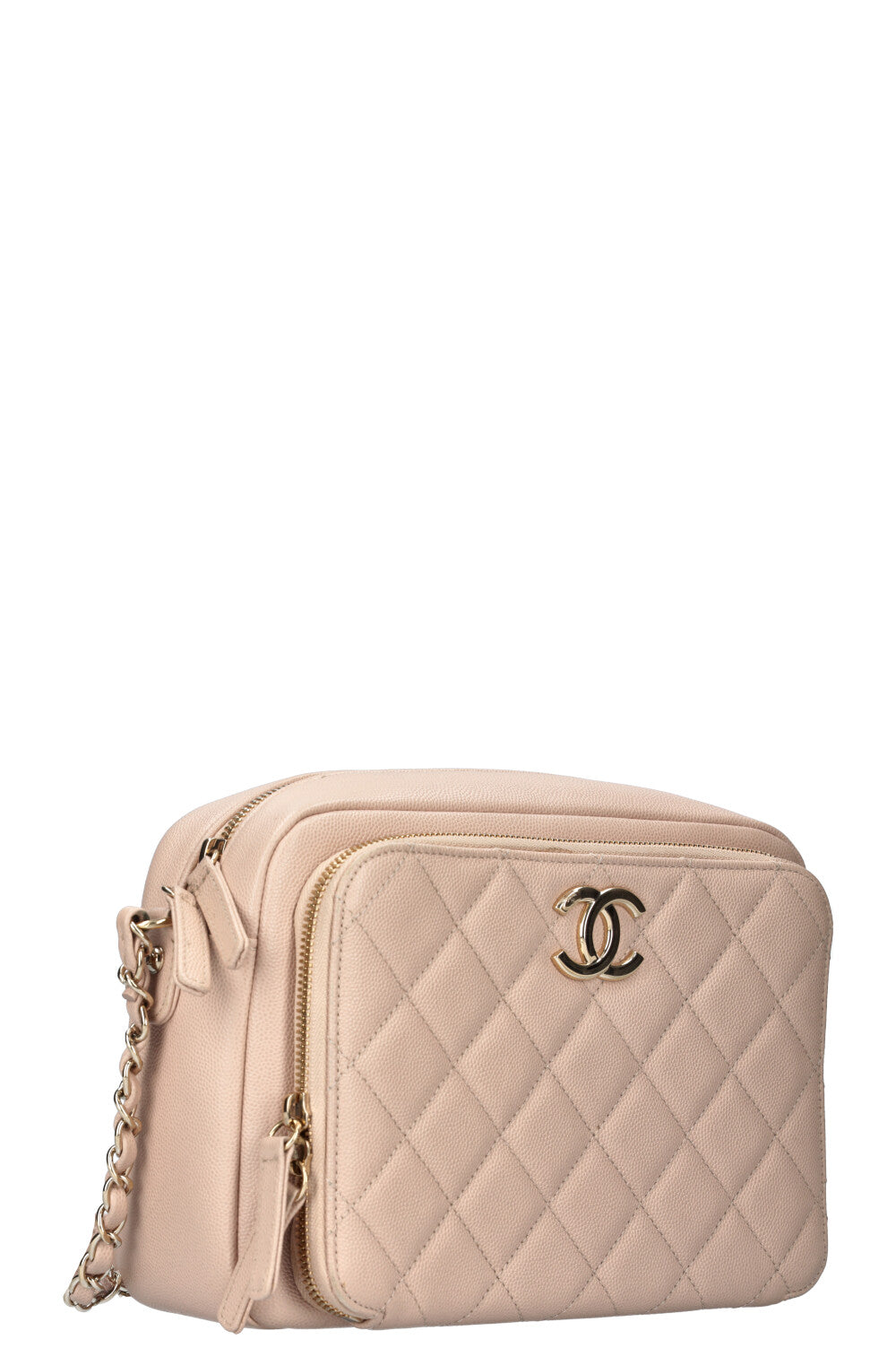 CHANEL Business Affinity Camera Case Bag Quilted Caviar Powder