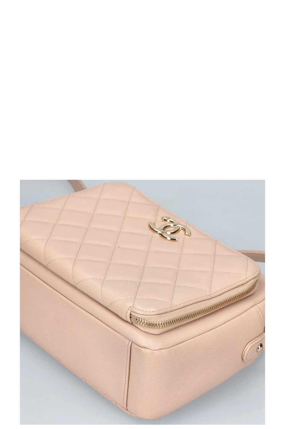CHANEL Business Affinity Camera Case Bag Quilted Caviar Powder