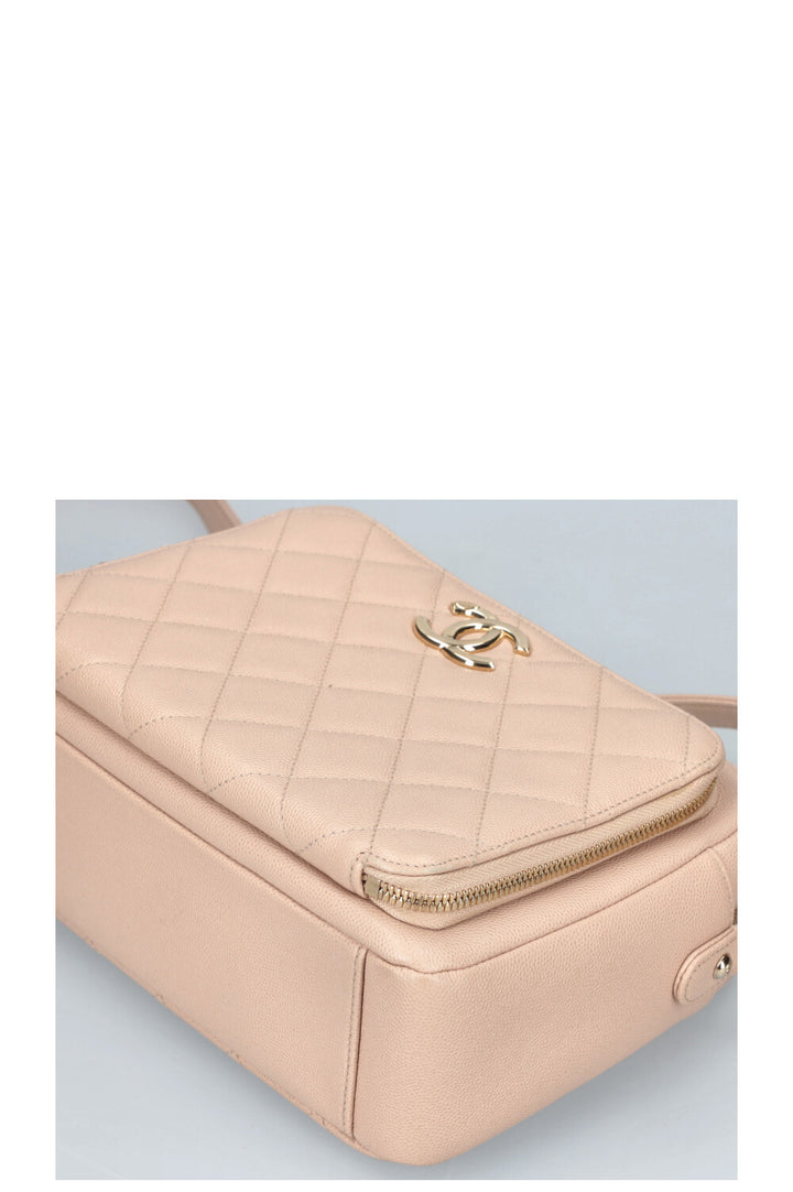 CHANEL Business Affinity Camera Case Bag Quilted Caviar Powder
