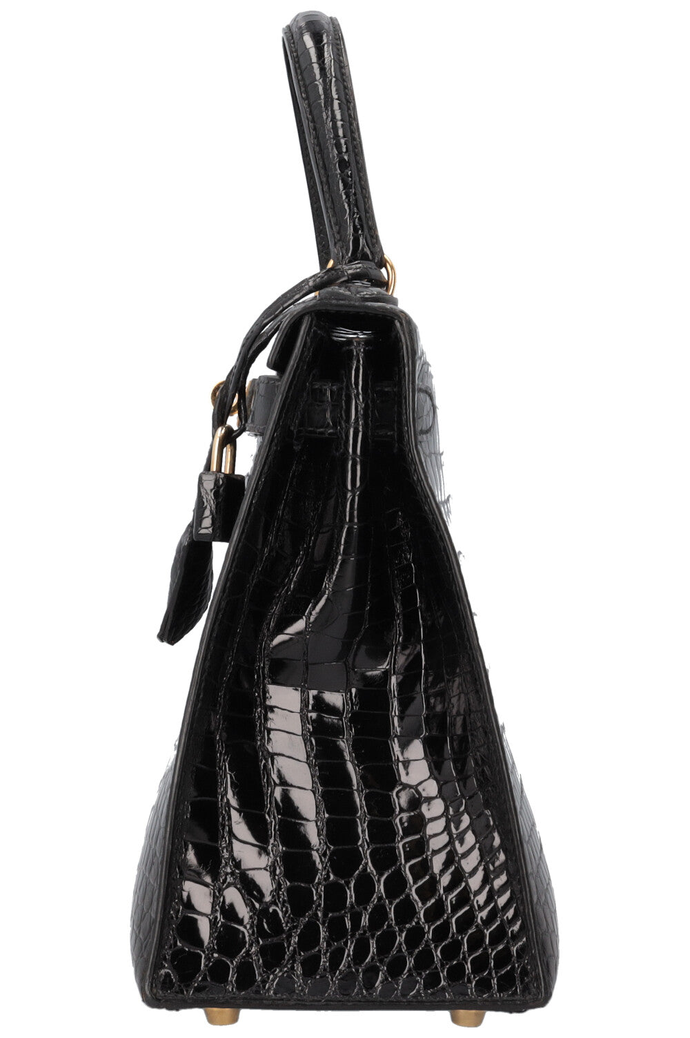 HERMÈS Kelly Sellier 28 Alligator Brillant Mississippiensis Noir