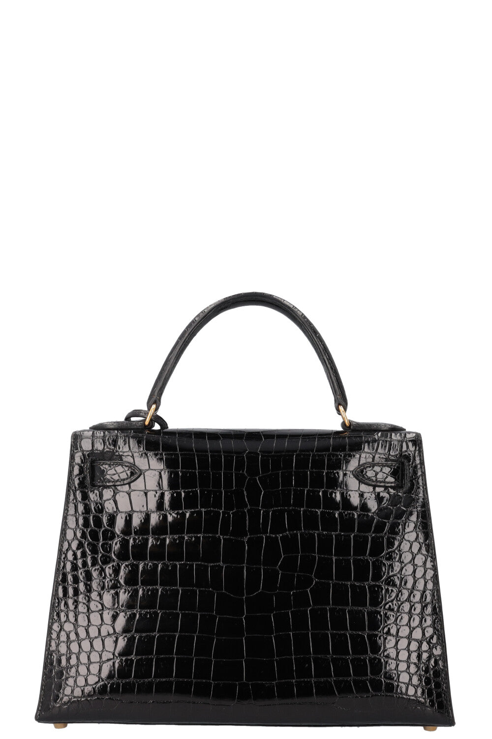 HERMÈS Kelly Sellier 28 Alligator Brillant Mississippiensis Noir
