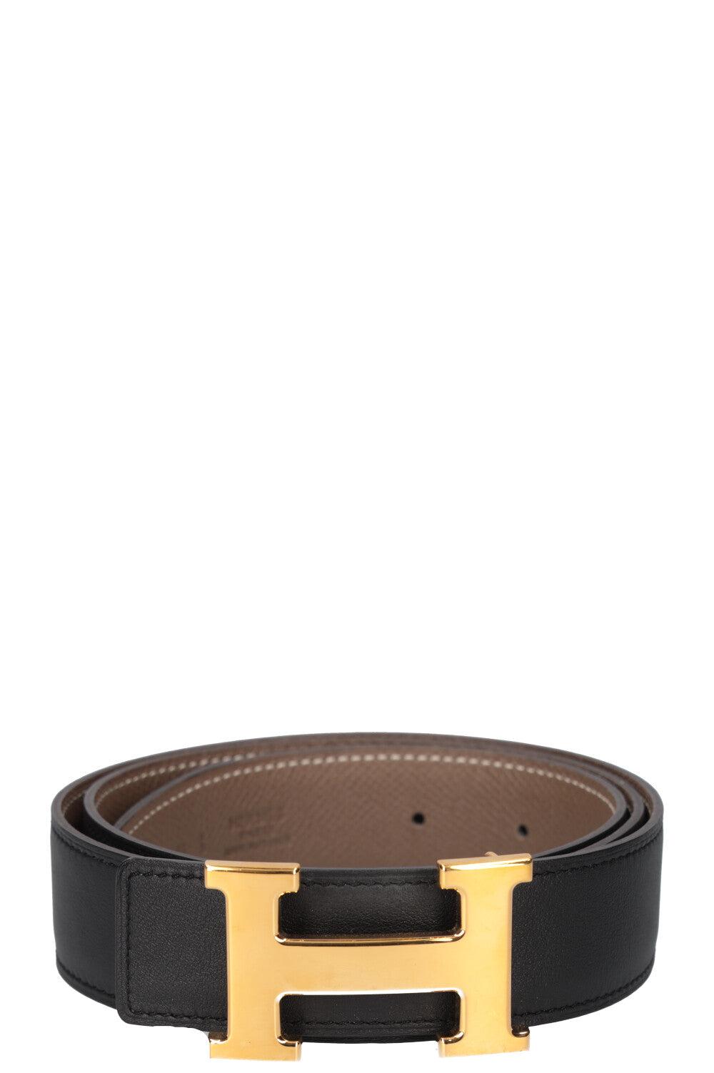 HERMÈS H Belt 32 Black Noir Etoupe