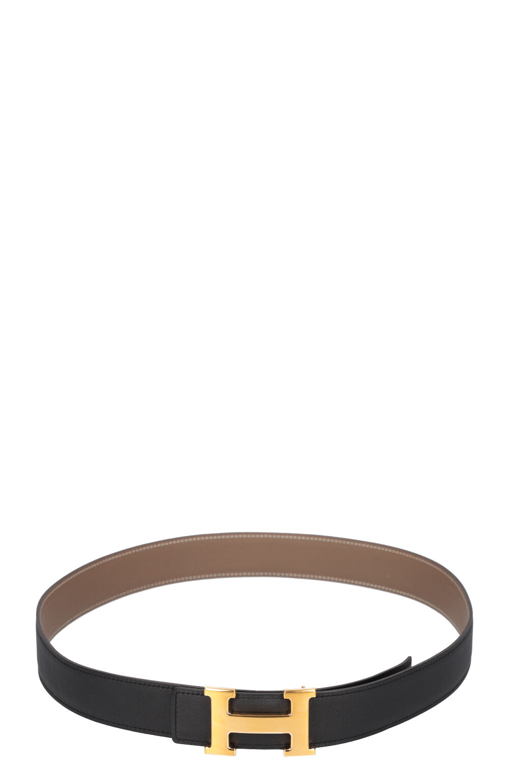 HERMÈS H Belt 32 Black Noir Etoupe