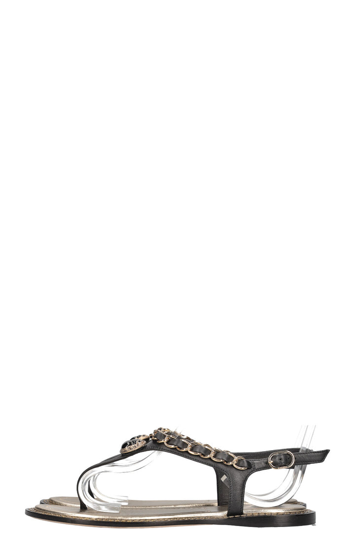 CHANEL 2019 Sandals Scarab Black