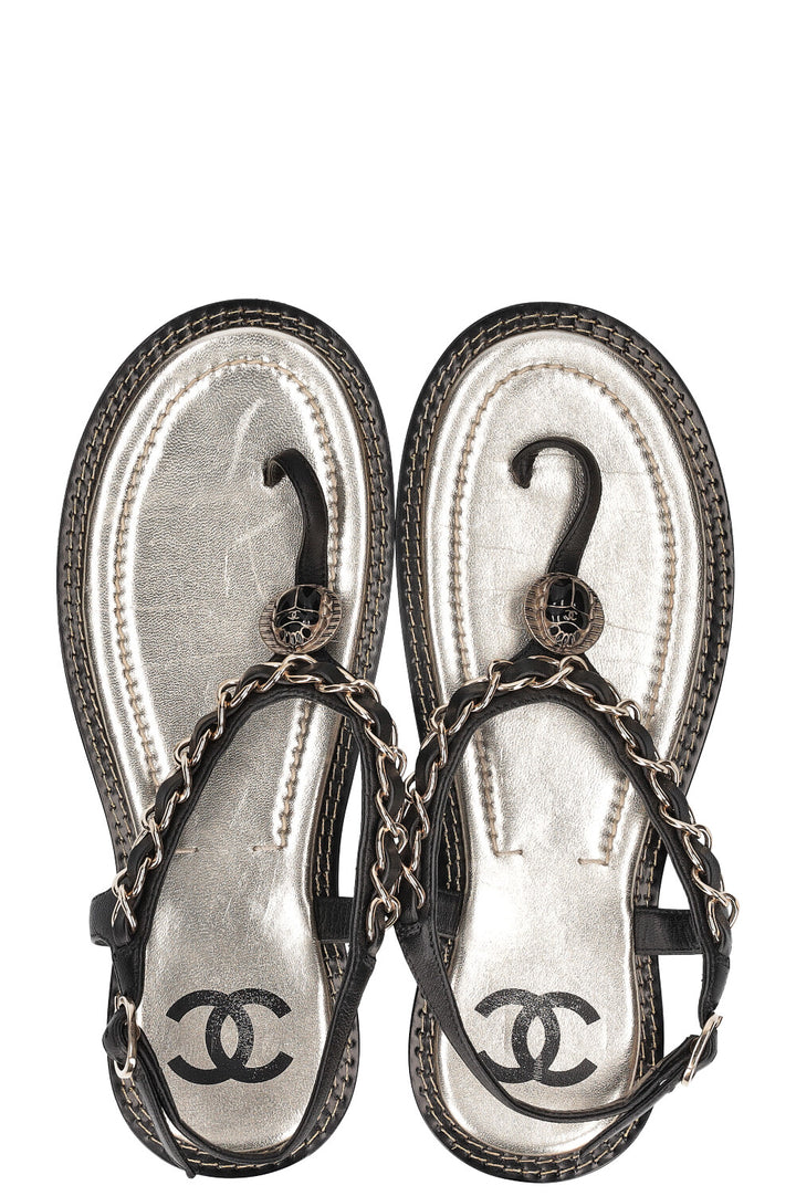 CHANEL 2019 Sandals Scarab Black