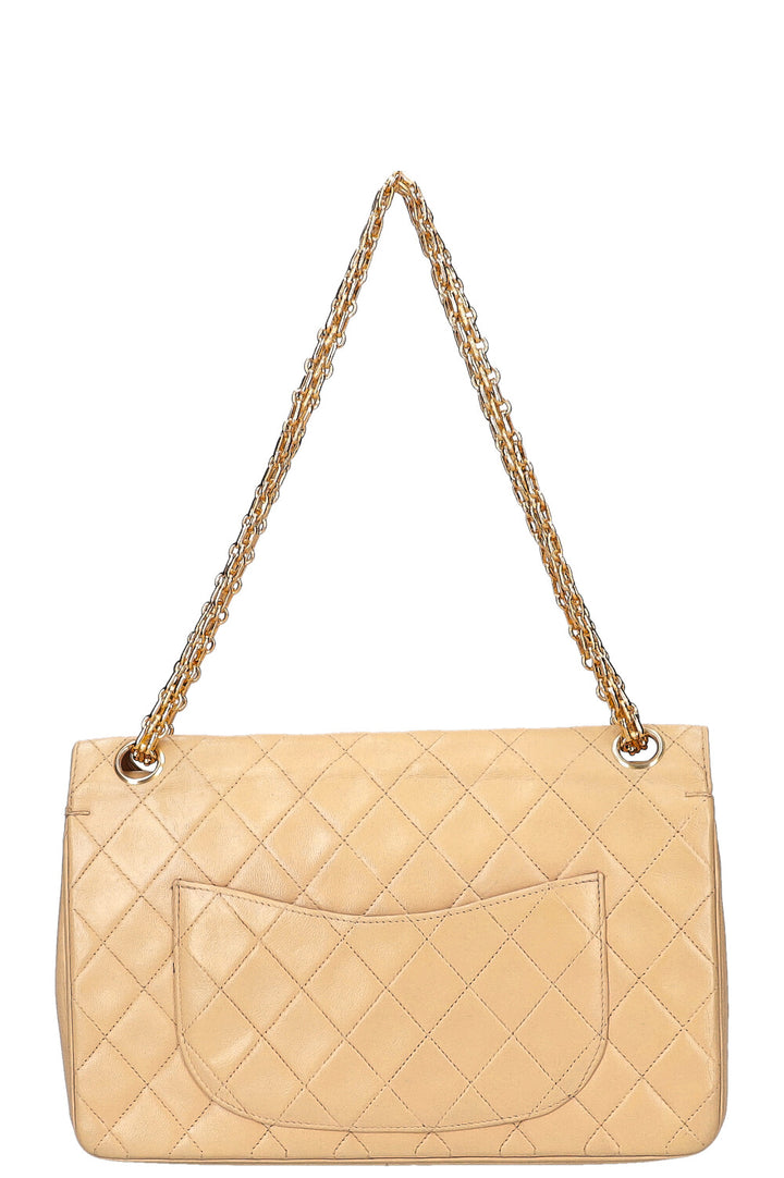 CHANEL Vintage Reissue Chain Double Flap Bag Beige