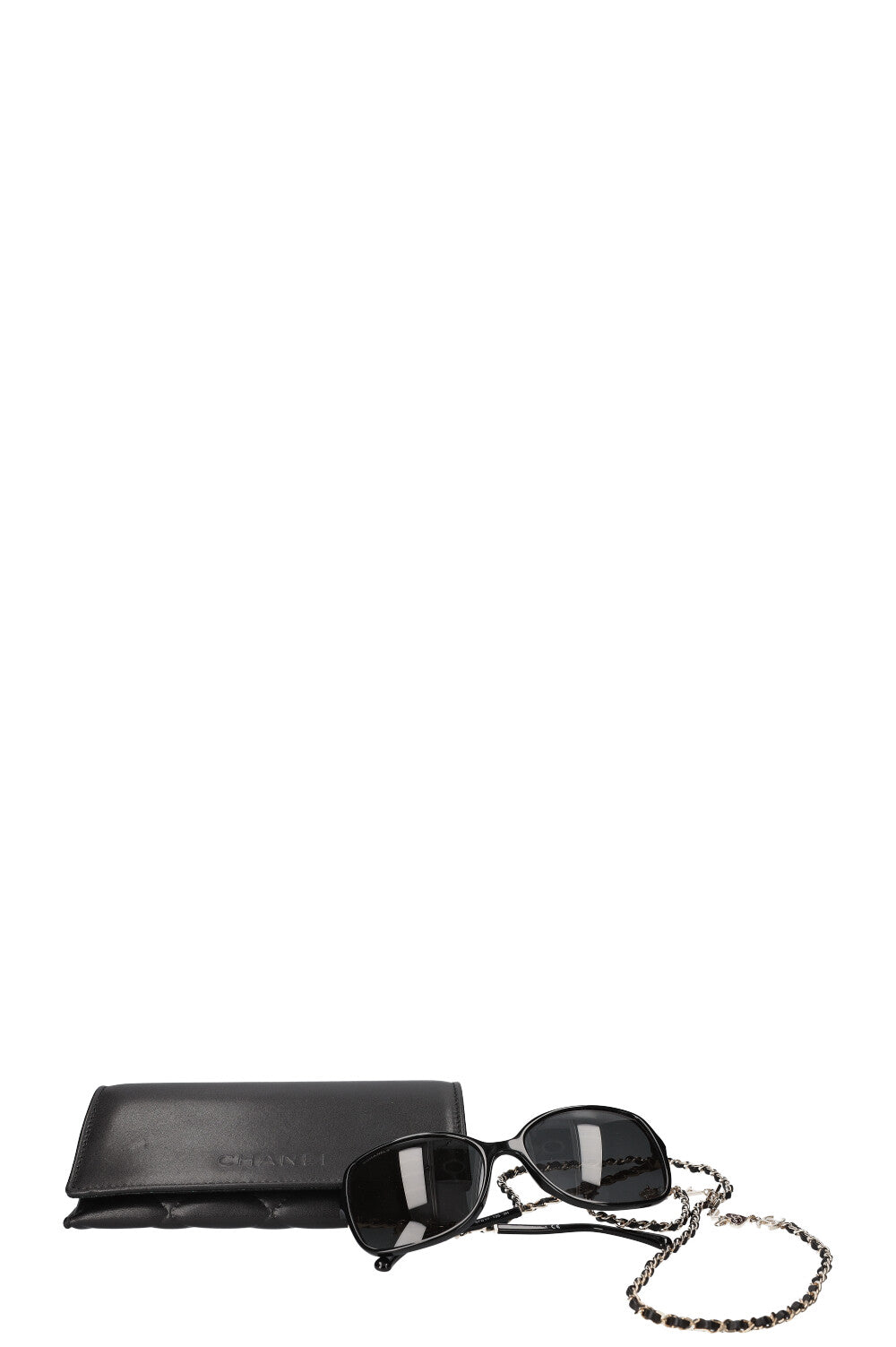 CHANEL Chain Sunglasses Black 5210Q