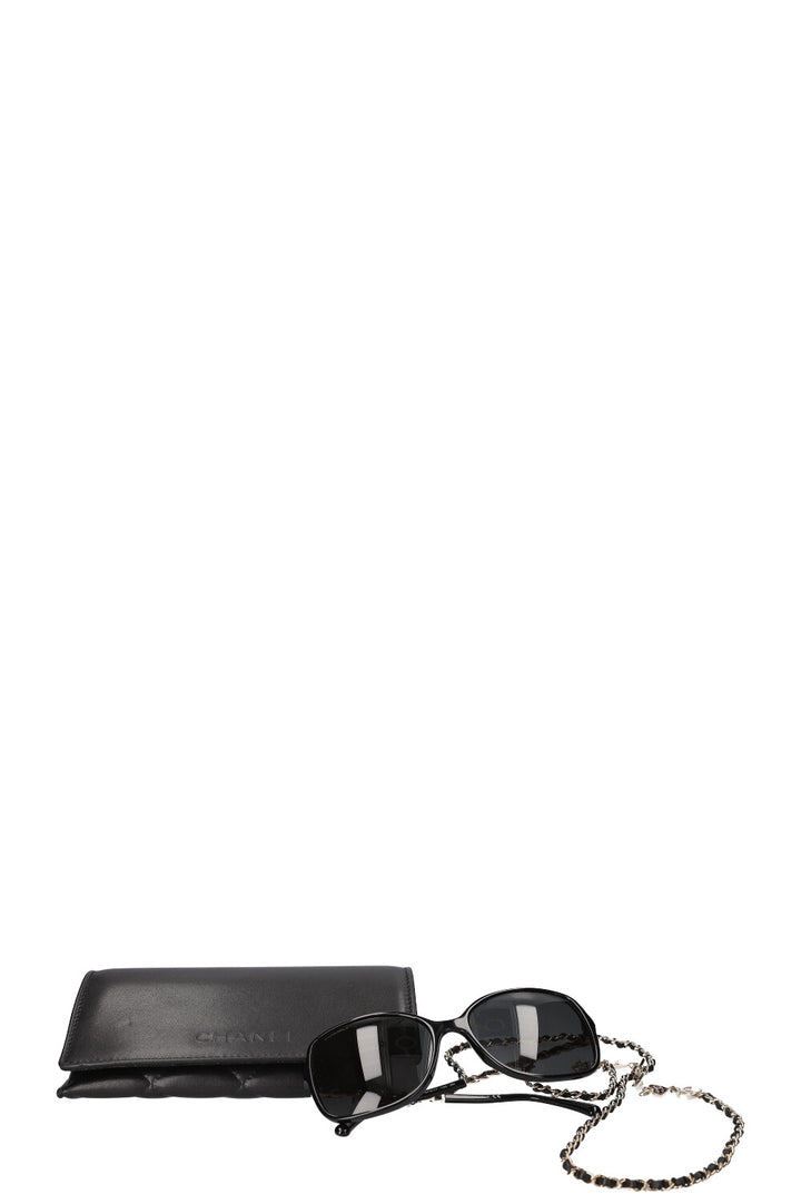 CHANEL Chain Sunglasses Black 5210Q