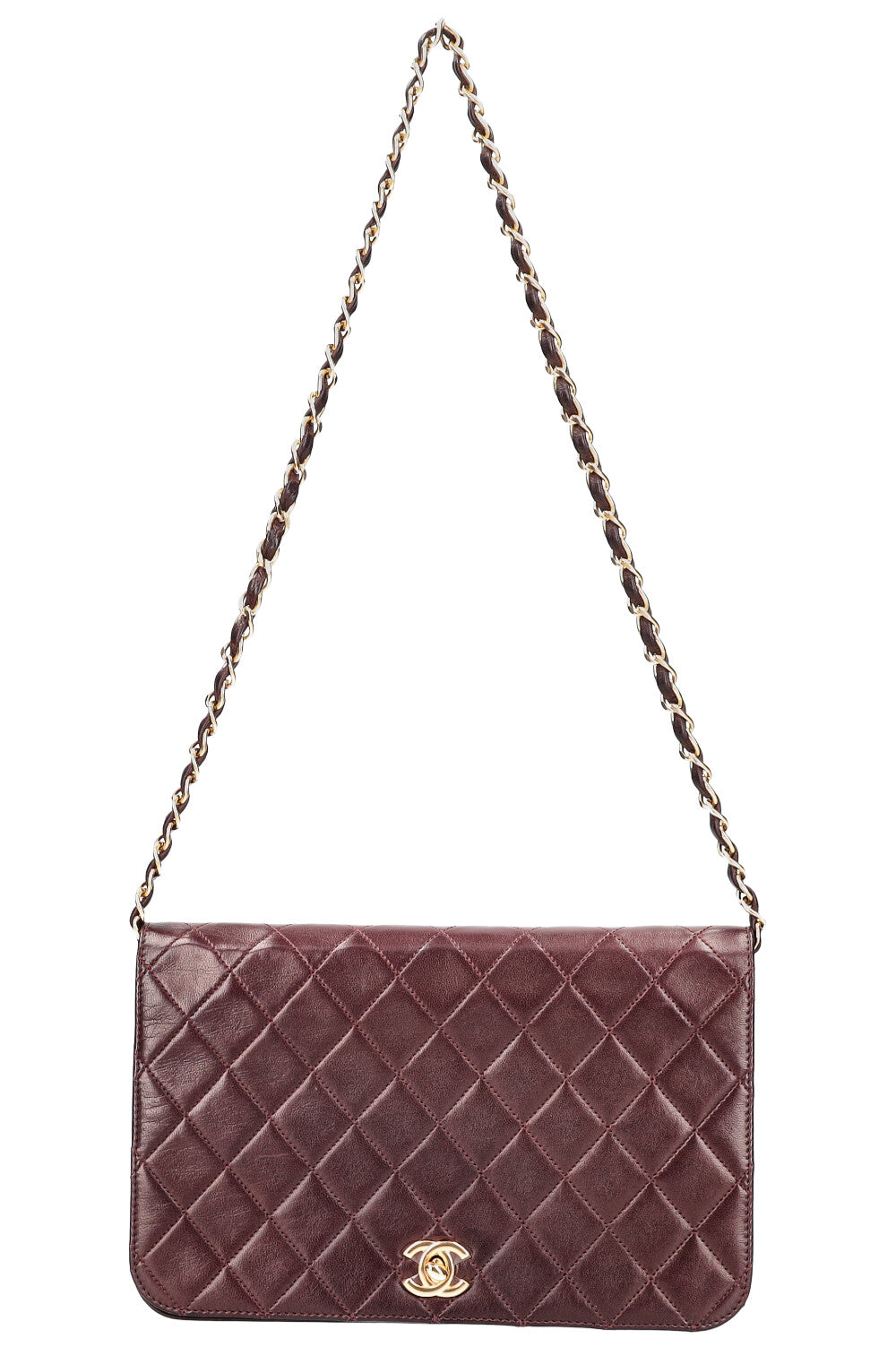 CHANEL Vintage Single Flap Bag Bordeaux