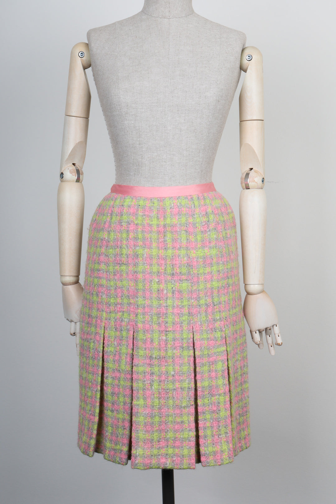 CHANEL Haute Couture Two Piece Tweed Pink & Green
