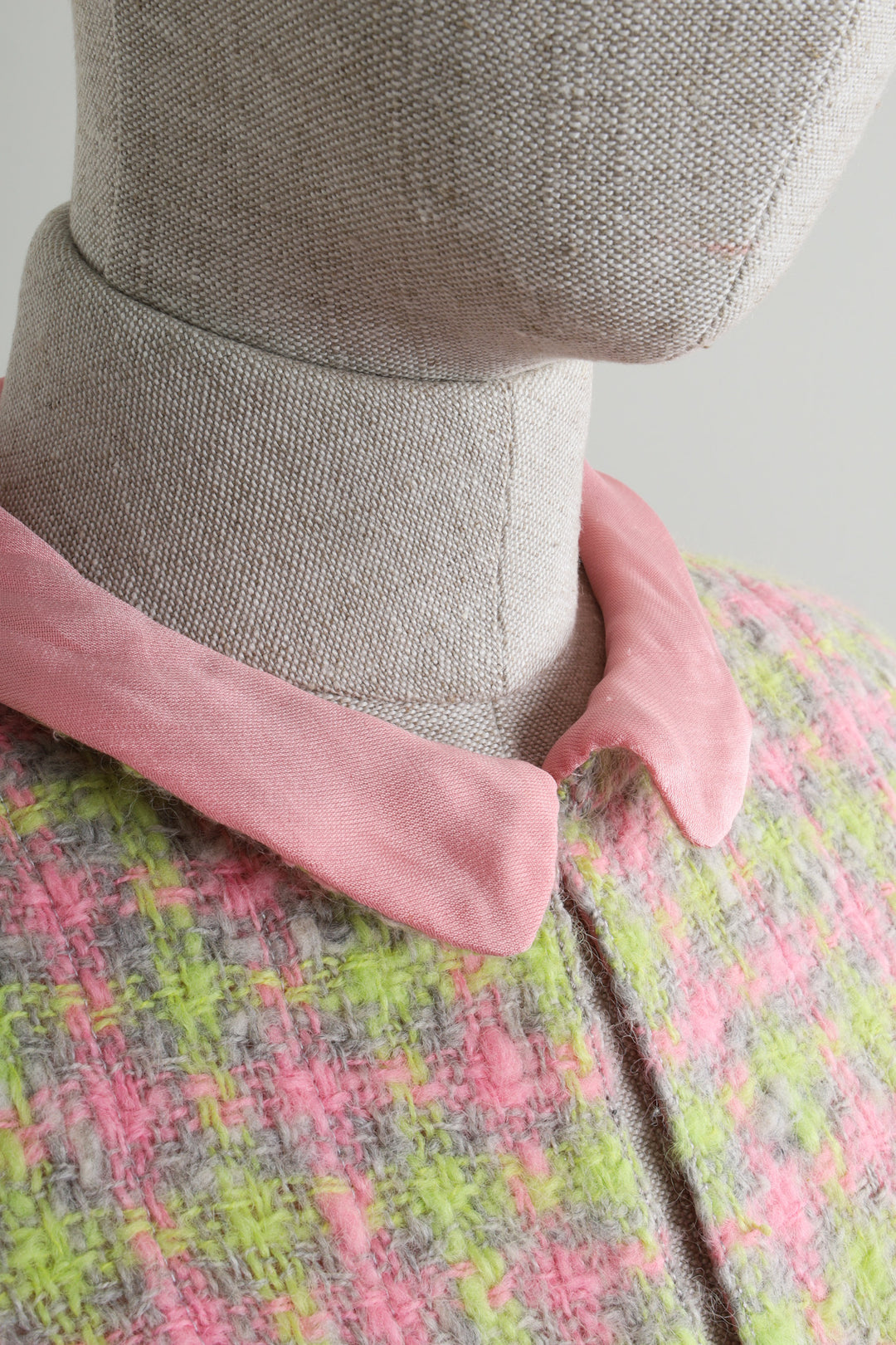 CHANEL Haute Couture Two Piece Tweed Pink & Green