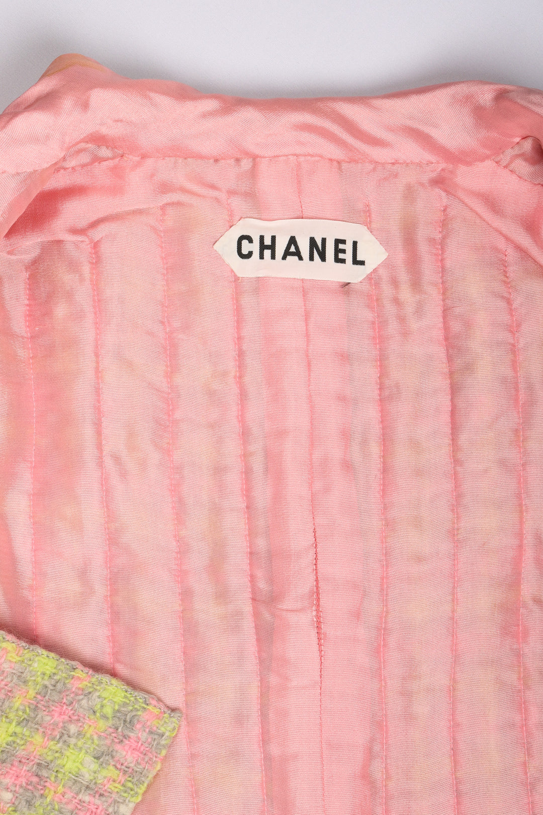 CHANEL Haute Couture Two Piece Tweed Pink & Green