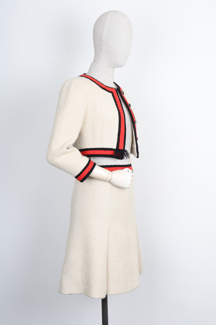 CHANEL Two-Piece Tweed Beige 01A