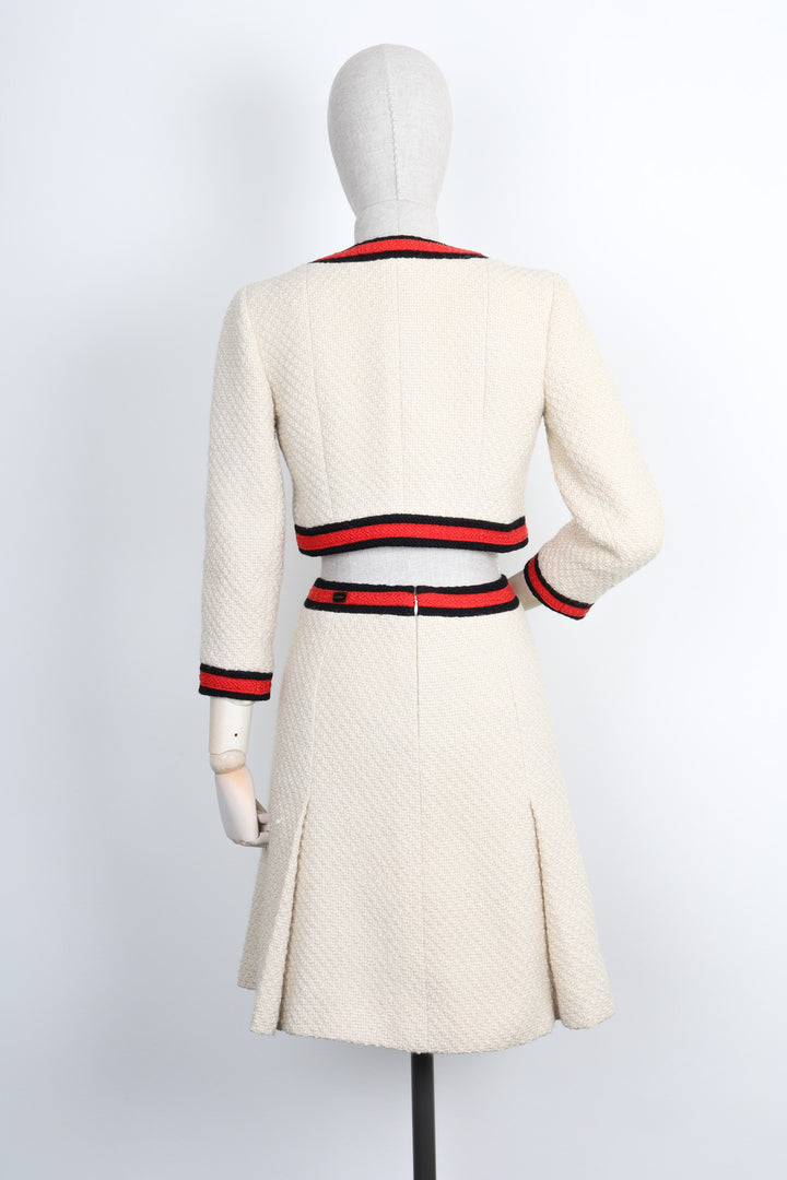 CHANEL Two-Piece Tweed Beige 01A