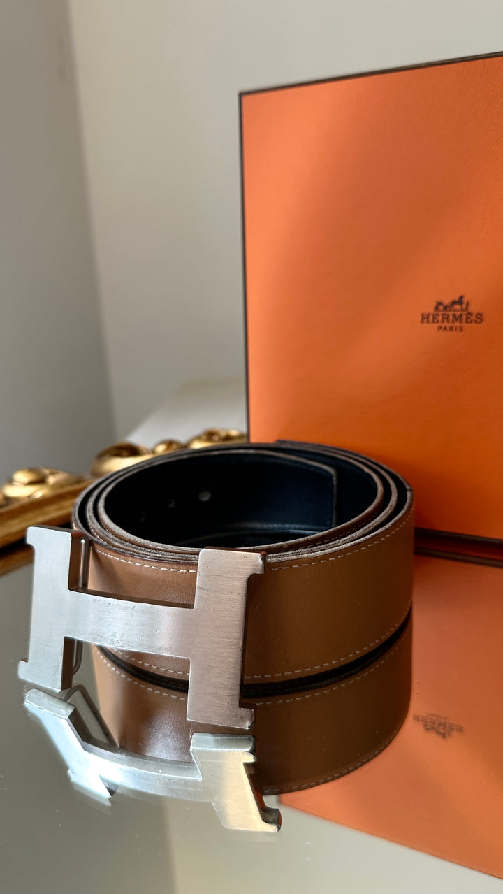 HERMÈS Constance Belt 42 Box Black Gold