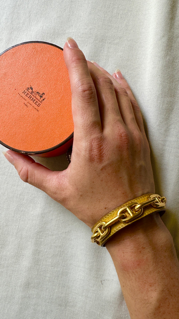 HERMÈS Chain d`Ancre Cuff Gold Yellow