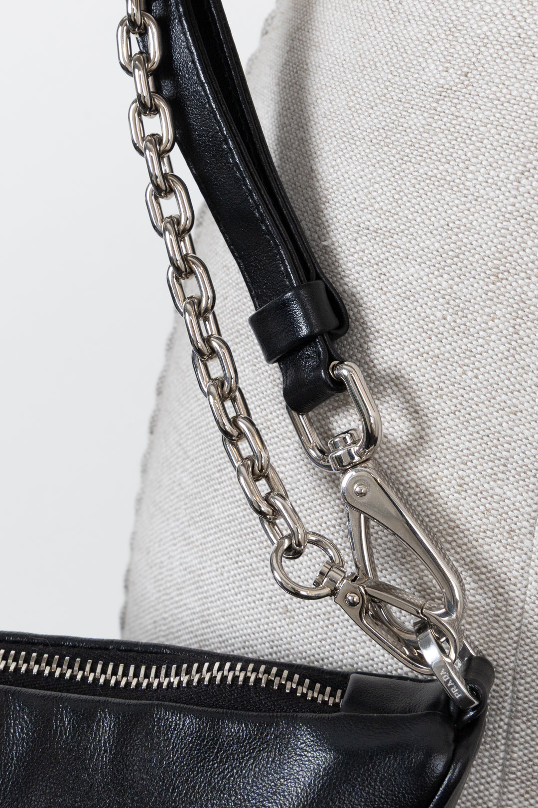 PRADA Triangle Bag Leather Black