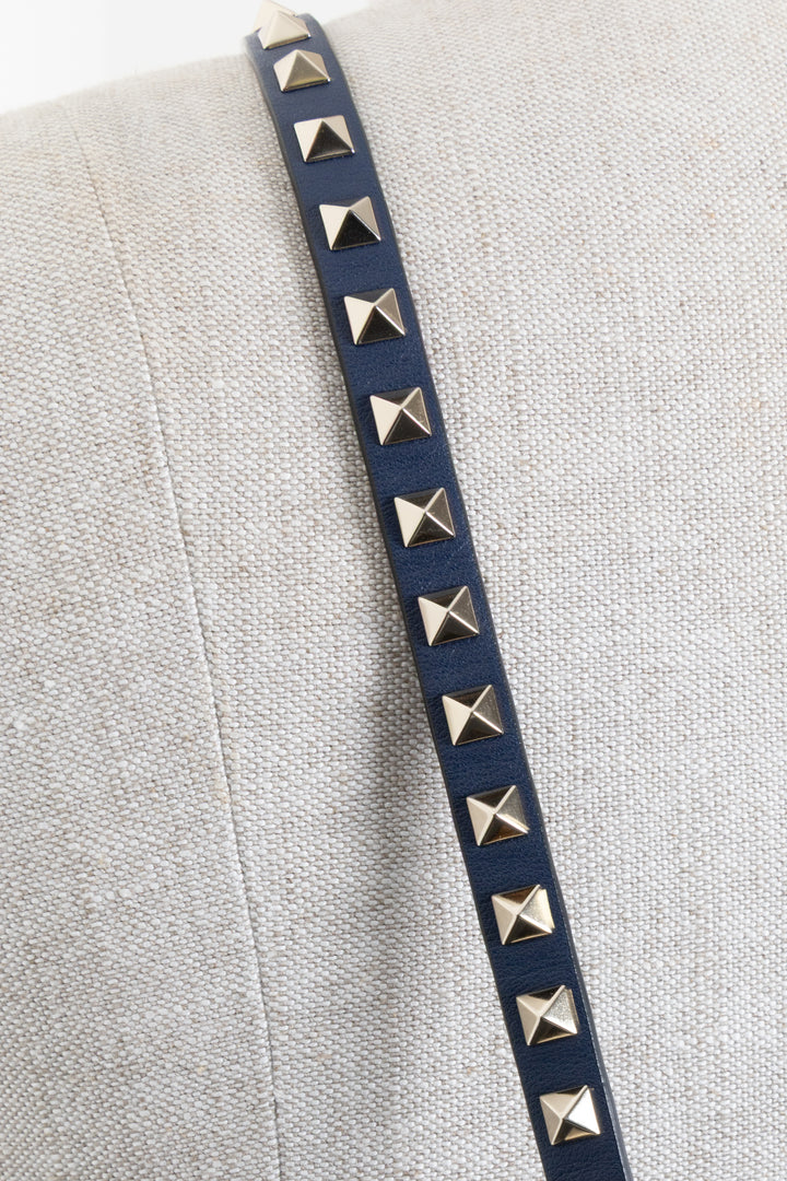 VALENTINO Rockstud Zig Zag Crossbody Bag, Navy, Red, White