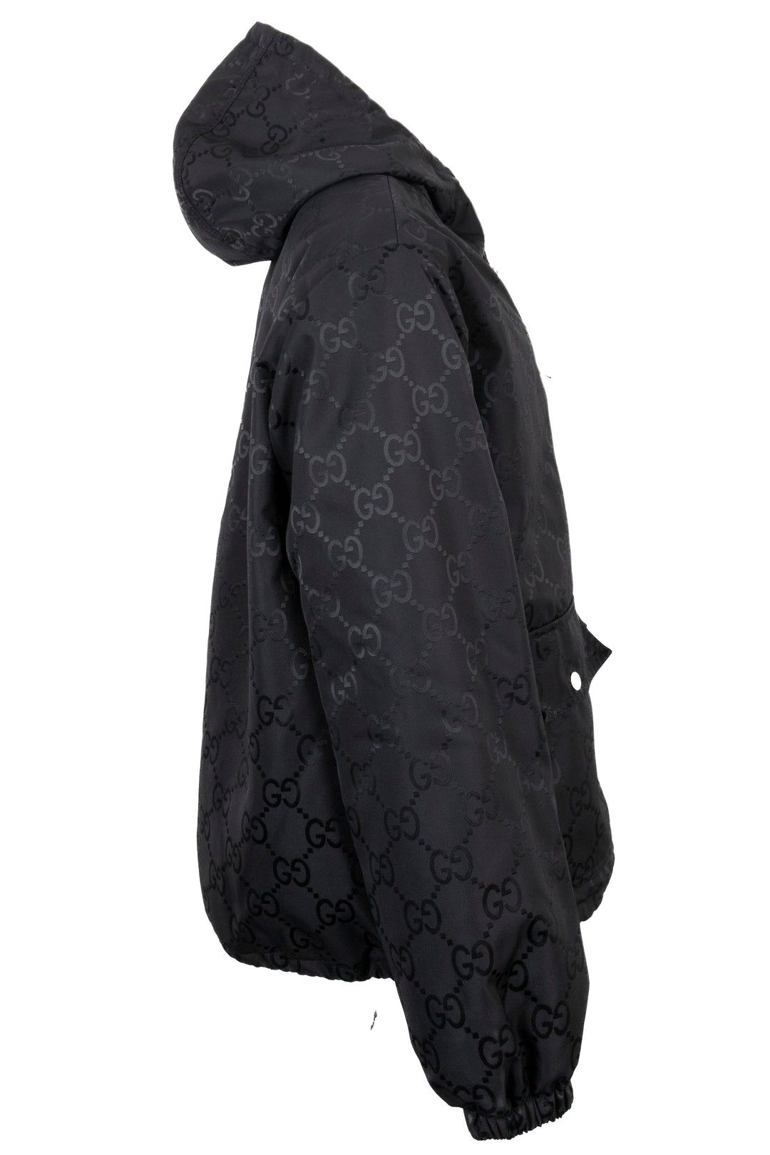 GUCCI Supreme Print Zip Jacket, Black