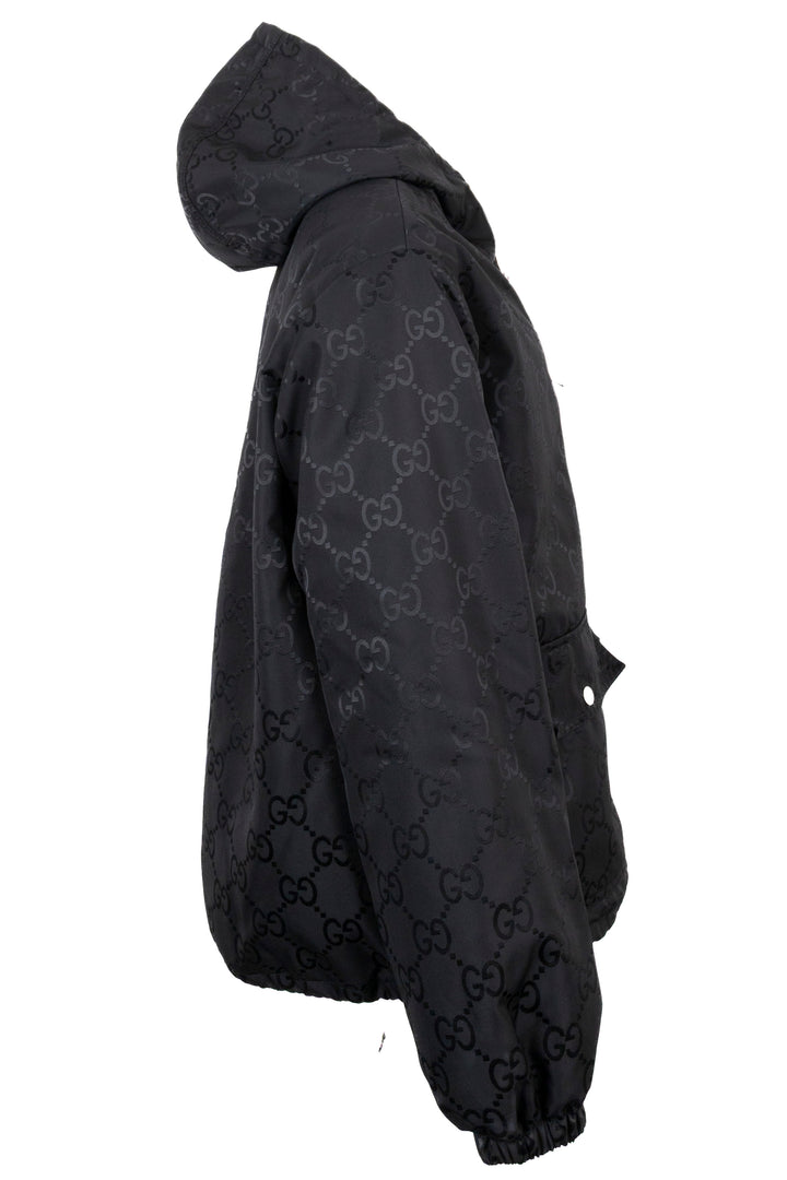 GUCCI Supreme Print Zip Jacket, Black