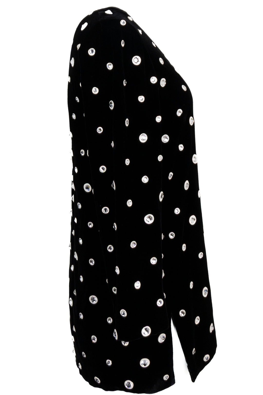 CÉLINE Crystal Velvet Top, Black