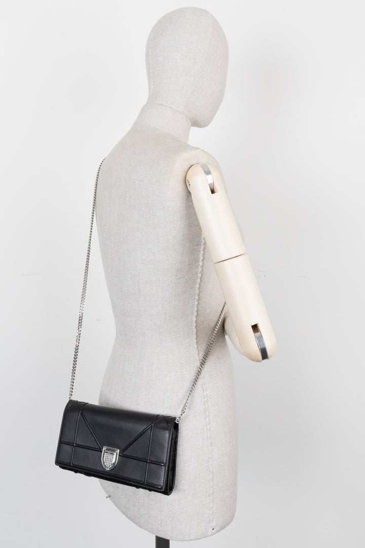 CHRISTIAN DIOR Diorama Wallet On Chain Black
