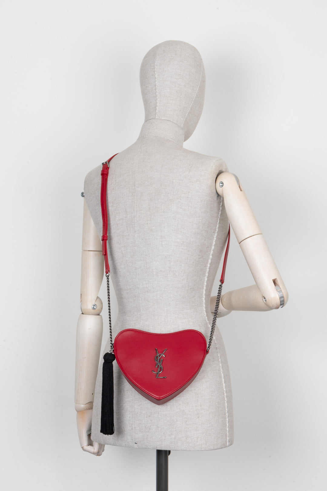 SAINT LAURENT Tassel Heart Bag Red