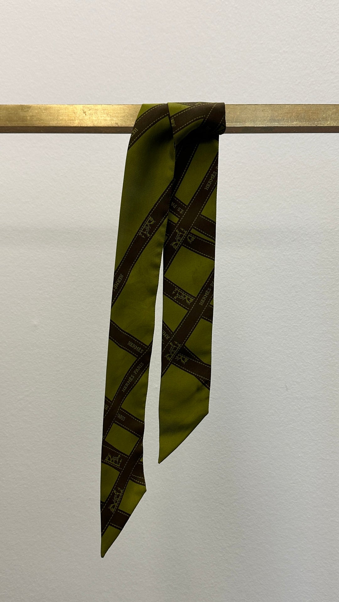 HERMÈS Bolduc Twilly Silk Green