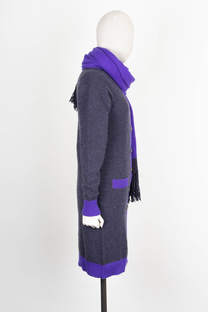 CHANEL Two Piece Knit Cashmere Grey & Purple 08 Autumn