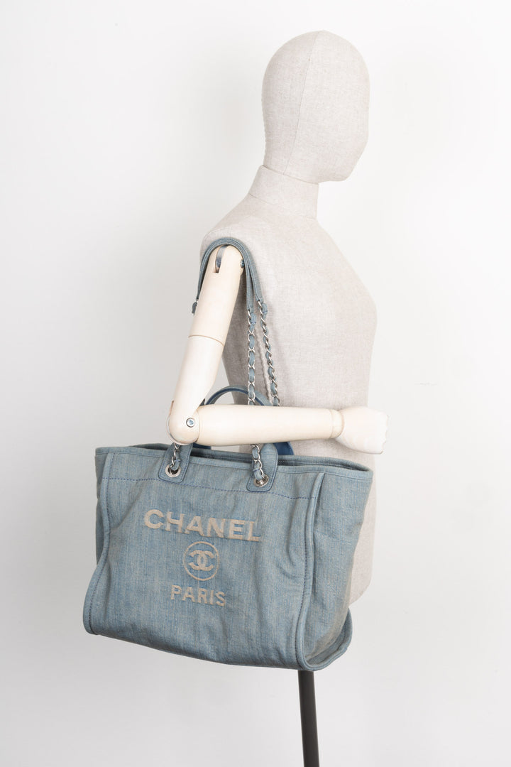 CHANEL Deauville Large Washed Denim