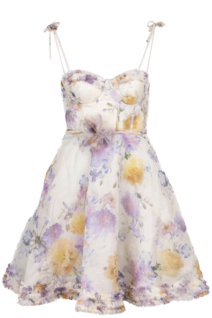 ZIMMERMANN Mini Corset Dress Cream Multicolor – REAWAKE ZIMMERMANN Mini Corset Dress Cream Multicolor – REAWAKE
