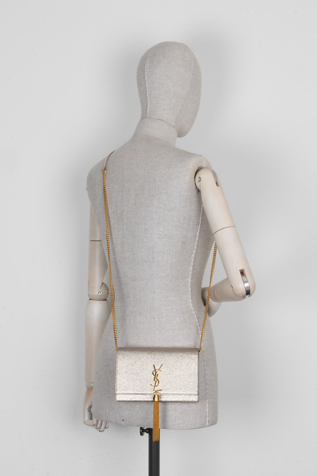 SAINT LAURENT Kate Tassel Bag Metallic Gold