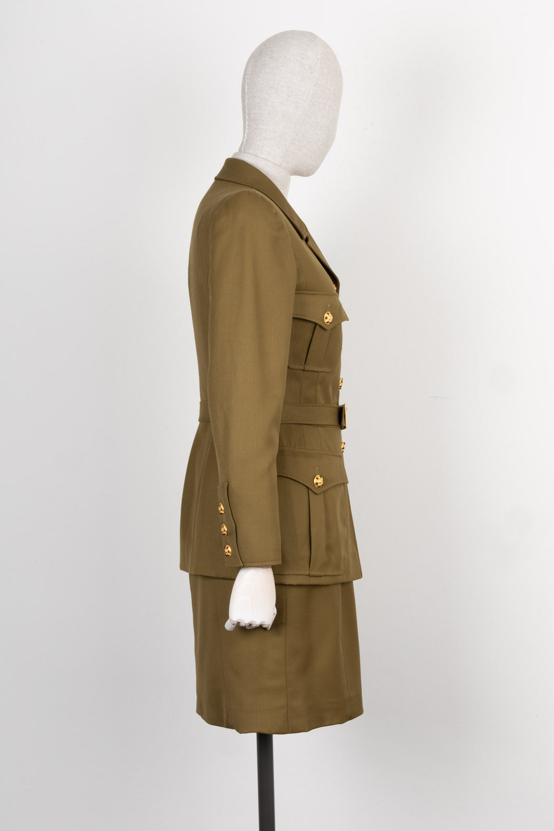 CHANEL Two Piece Gripoix Buttons Green FW96
