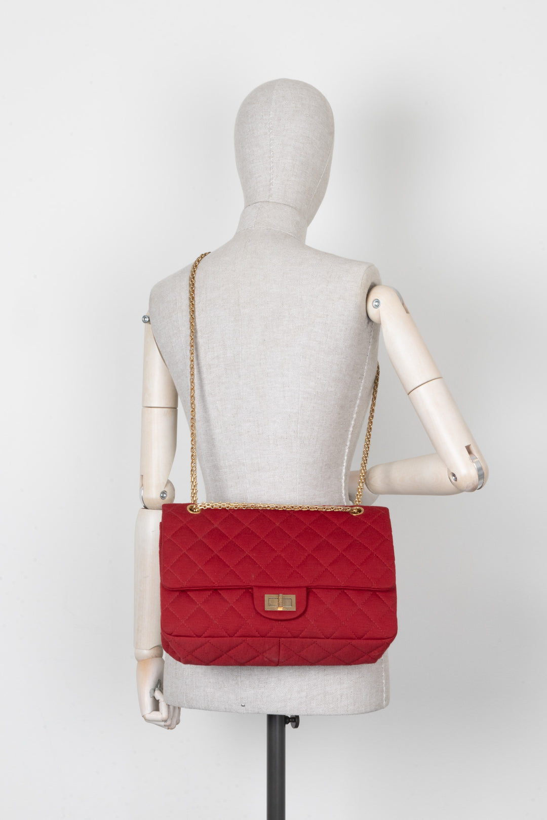 CHANEL 2.55 Reissue Double Flap Medium Canvas Red