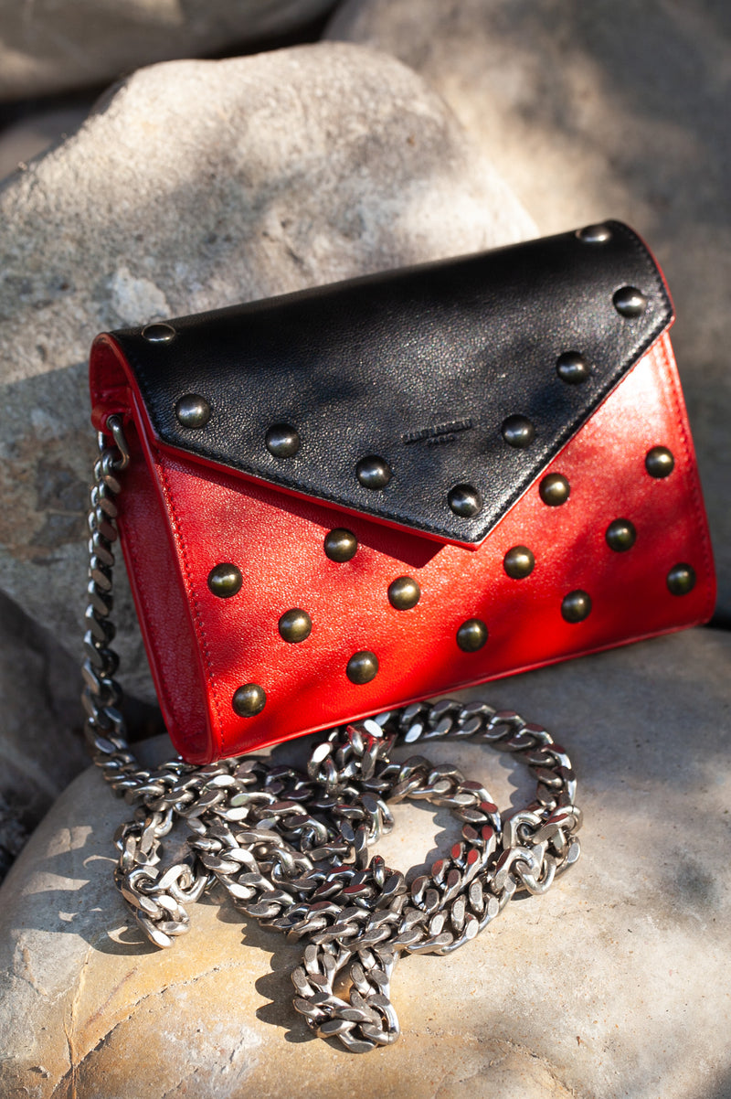 Saint laurent studded clutch Clearance