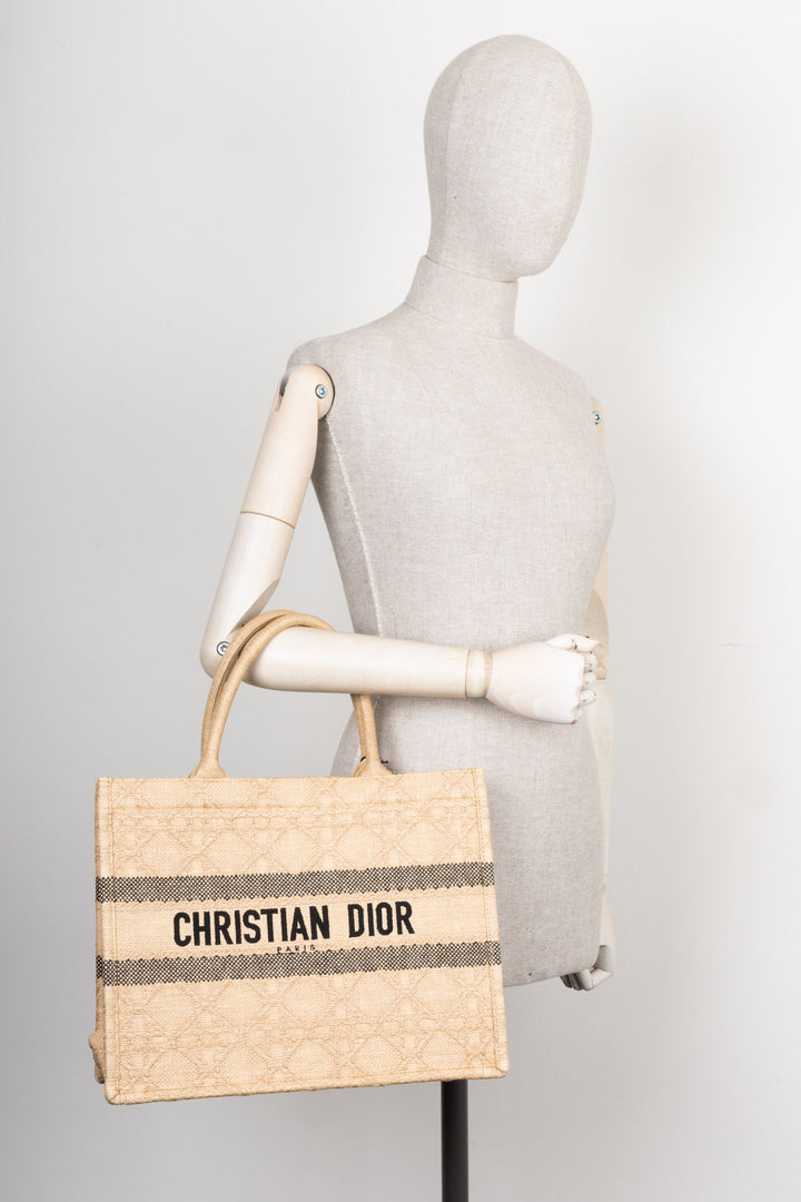 CHRISTIAN DIOR Book Tote Moyen Raphia