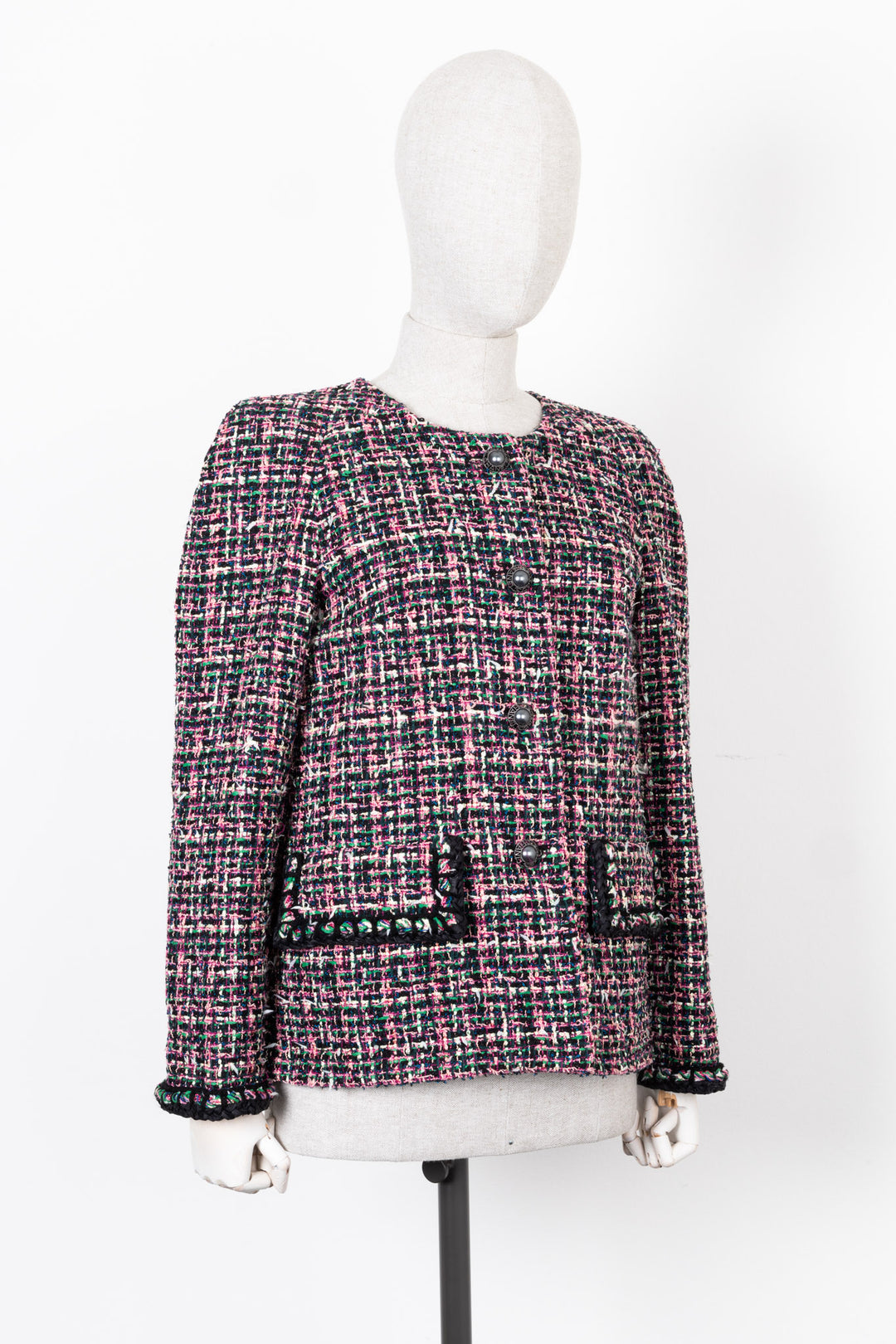 CHANEL Fantasy Tweed Jacket Pink Black 2019