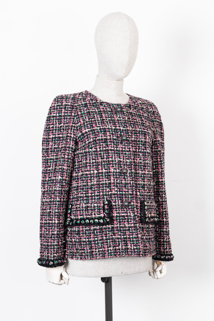 CHANEL Fantasy Tweed Jacket Pink Black 2019