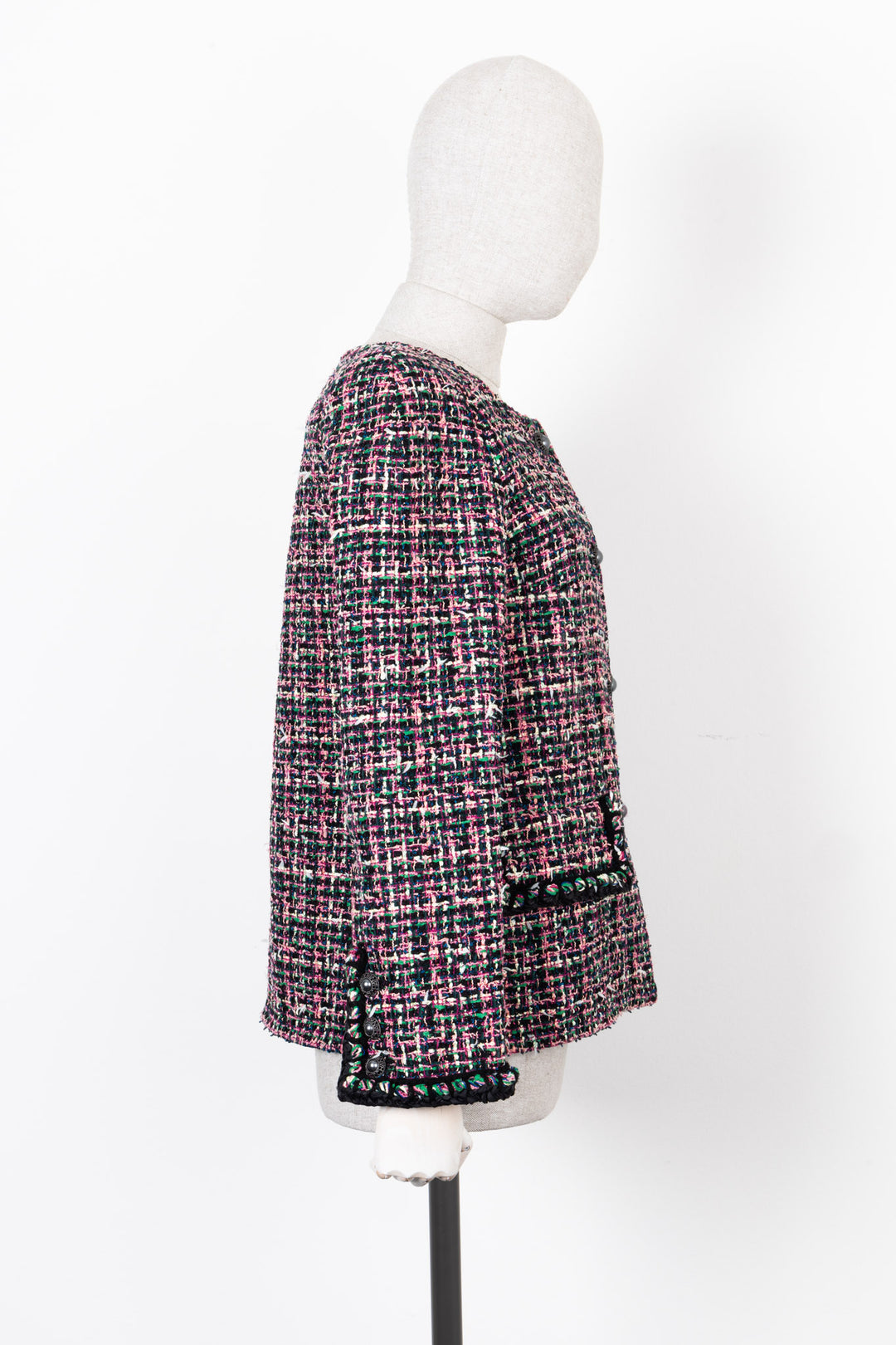 CHANEL Fantasy Tweed Jacket Pink Black 2019