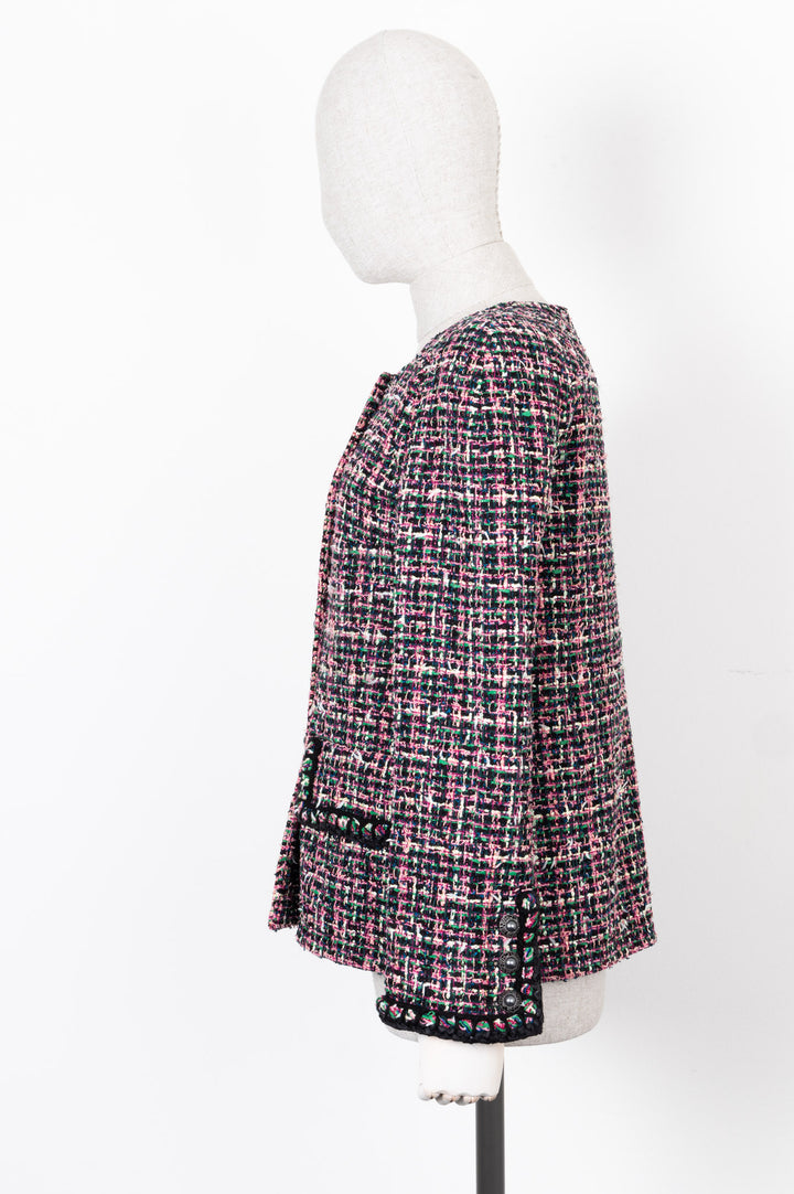 CHANEL Fantasy Tweed Jacket Pink Black 2019