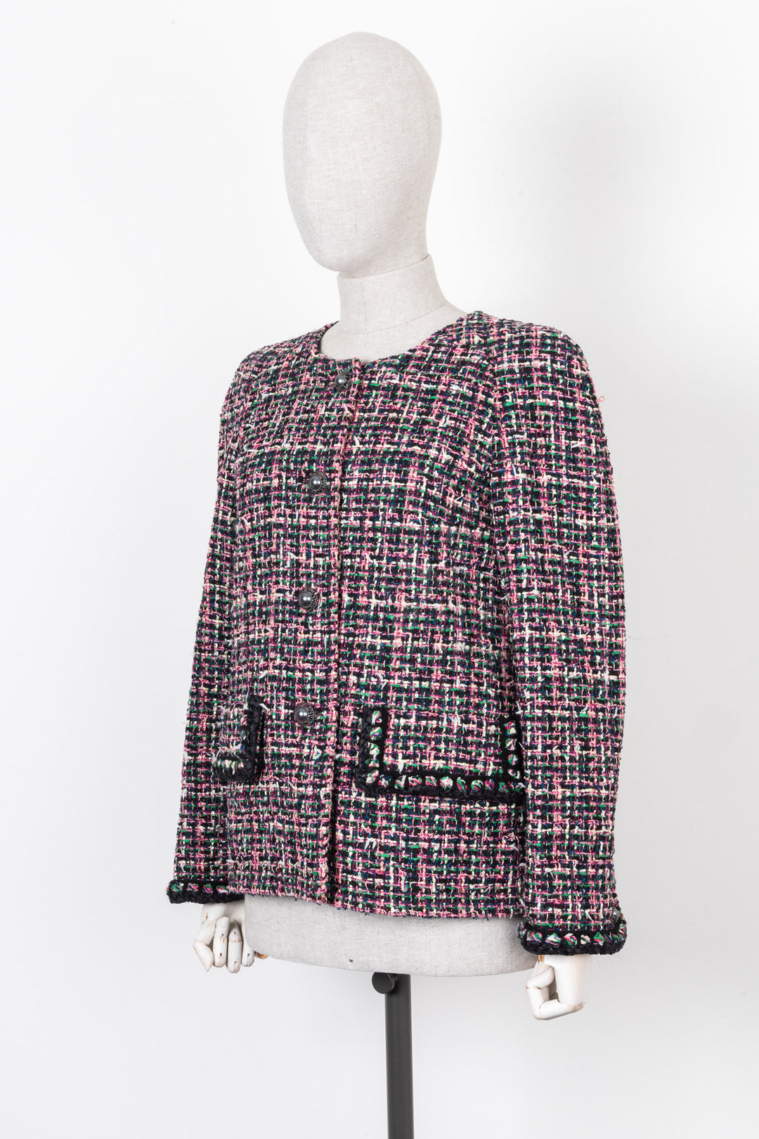 CHANEL Fantasy Tweed Jacket Pink Black 2019