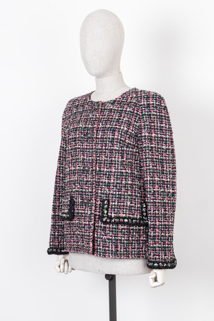 CHANEL Fantasy Tweed Jacket Pink Black 2019